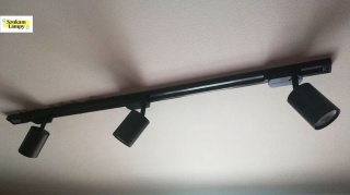 Zestaw szynowy: szyna 1m czarna + 3x oprawa Kika Track Nero - Orlicki Design