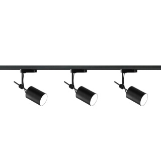 Zestaw szynowy: szyna 1m czarna + 3x oprawa Stick Track Nero - Orlicki Design