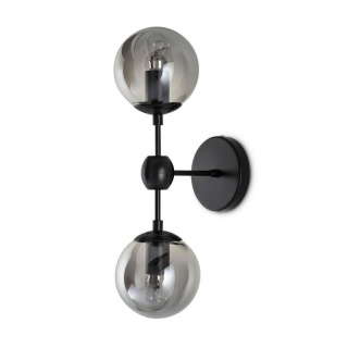 Kinkiet PLANETARIO 2 czarny klosze dymione - King Home