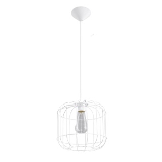 Lampa wisząca CELTA biała druciany klosz - Sollux Lighting