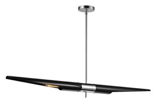 Lampa wisząca APOLLO 1 czarna stal polerowana - King Home