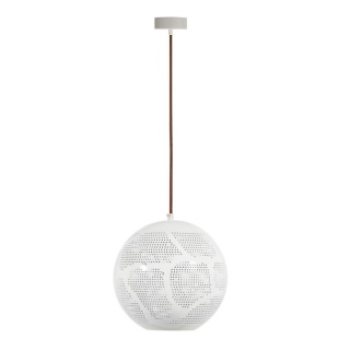 Lampa wisząca BENE kula 1 biała ażurowa - Candellux Lighting