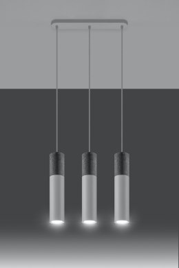 Lampa wisząca BORGIO 3L biało-szara betonowa potrójna - Sollux Lighting