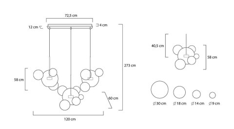 Lampa wisząca CAPRI LINE 3 złota LED - King Home Lampa wisząca CAPRI LINE 3 złota LED - King Home