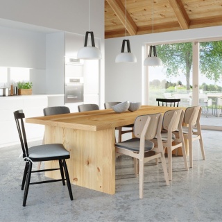 Lampa wisząca CASCO biała/czarne drewno - Sollux Lighting