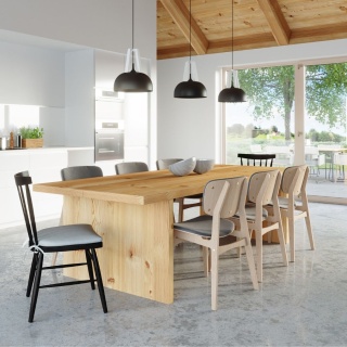 Lampa wisząca CASCO czarna/białe drewno - Sollux Lighting