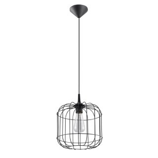 Lampa wisząca CELTA czarna druciany klosz - Sollux Lighting