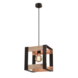 Lampa wisząca VARNA 1 metal drewno loft klatka - Candellux Lighting