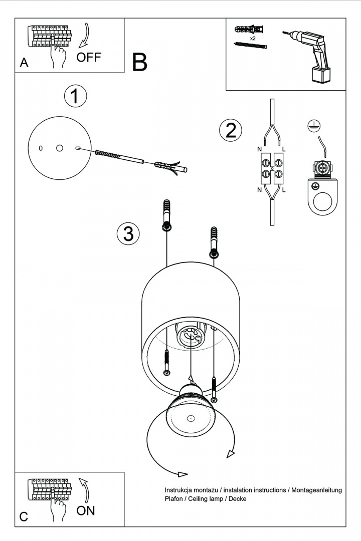 Oprawa natynkowa ORBIS 1 biała - Sollux Lighting Oprawa natynkowa ORBIS 1 biała - Sollux Lighting