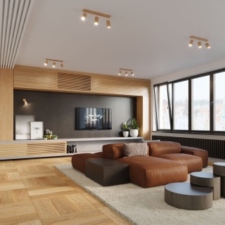 Plafon BERG 3 naturalne drewno - Sollux Lighting