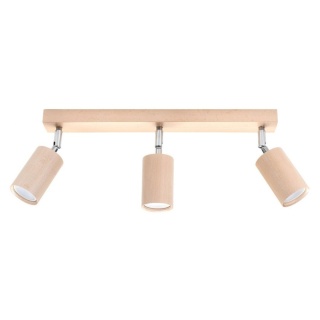 Plafon BERG 3 naturalne drewno - Sollux Lighting