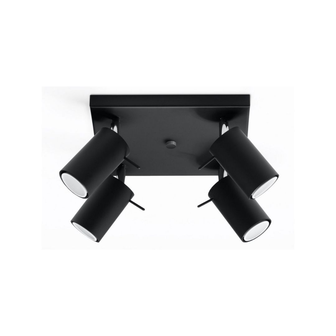 Plafon RING 4 czarny - Sollux Lighting Plafon RING 4 czarny - Sollux Lighting