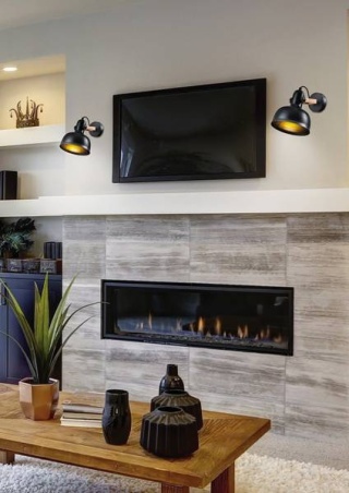 Kinkiet RENO czarny drewno metal loft - Candellux Lighting