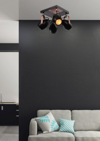Lampa sufitowa plafon ANICA 4 czarno-miedziana - Candellux Lighting