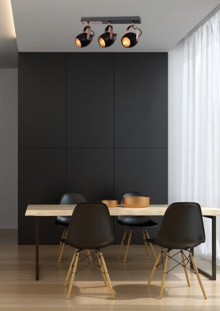Lampa sufitowa kinkiet ANICA potrójna czarno-miedziana - Candellux Lighting