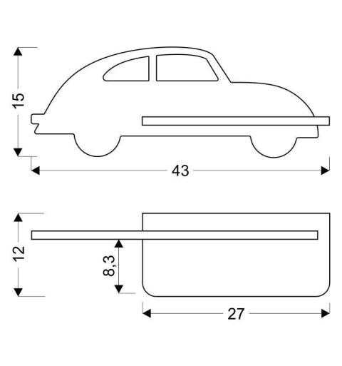 Kinkiet lampka dla chłopca LED z półką CAR samochód czarny z kablem - Candellux Lighting Kinkiet lampka dla chłopca LED z półką CAR samochód czarny z kablem - Candellux Lighting