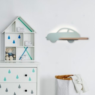 Kinkiet lampka dla chłopca LED z półką CAR samochód miętowy z kablem - Candellux Lighting