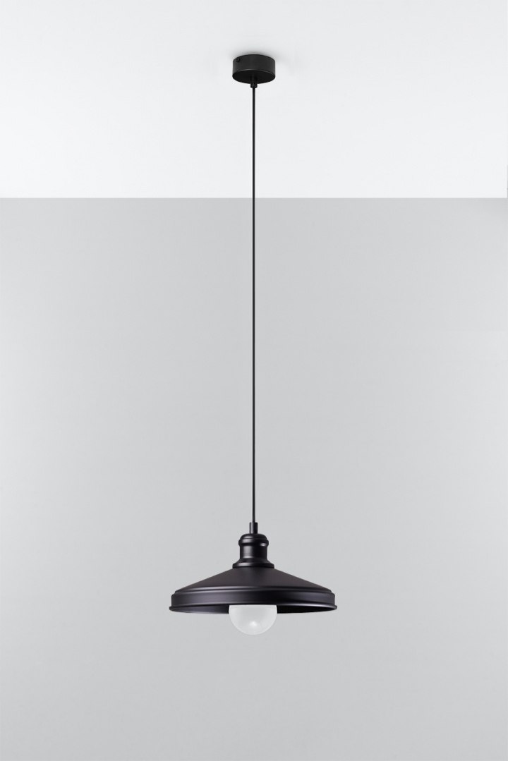 Lampa wisząca MARE 1 stal czarny zwis industrialny nad stół - Sollux Lighting Lampa wisząca MARE 1 stal czarny zwis industrialny nad stół - Sollux Lighting