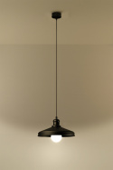 Lampa wisząca MARE 1 stal czarny zwis industrialny nad stół - Sollux Lighting