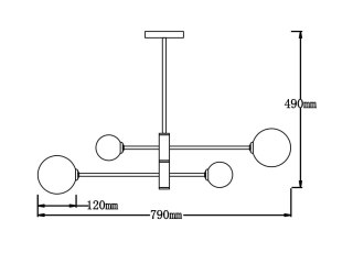 Lampa wisząca DORADO 4 złota - Light Prestige