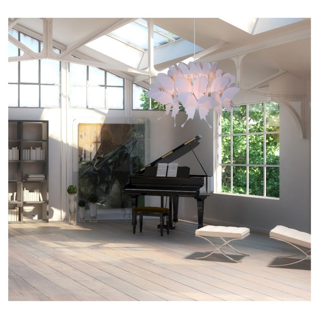 Lampa wisząca FARFALLA 1 jasno różowa / motylki do pokoju dziecięcego - Light Prestige Lampa wisząca FARFALLA 1 jasno różowa / motylki do pokoju dziecięcego - Light Prestige
