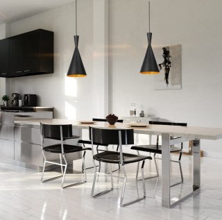 Lampa wisząca GARDA 1 czarna nowoczesna stożkowy klosz - Light Prestige