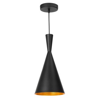 Lampa wisząca GARDA 1 czarna nowoczesna stożkowy klosz - Light Prestige