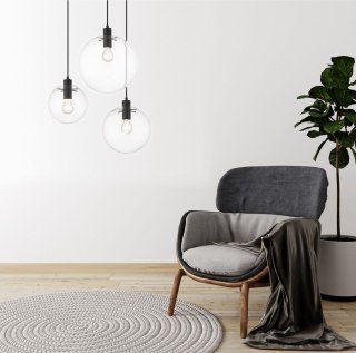 Lampa wisząca PUERTO 20 czarna mała / szklany kulisty klosz - Light Prestige