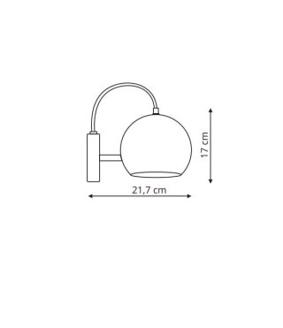 Kinkiet RAME miedziany metalowa kula loft - Light Prestige