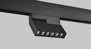 Reflektor LUNAR 6x1W czarny do systemu szynowego Magnetic - Light Prestige