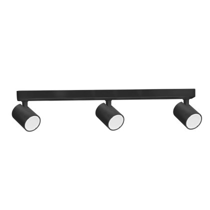 Lampa natynkowa SNOW 3 czarna potrójna na listwie spot - Light Prestige