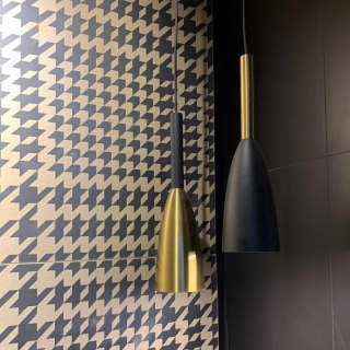 Lampa wisząca SOLIN 3 czarno-złota talerz potrójny zwis nad stół - Light Prestige