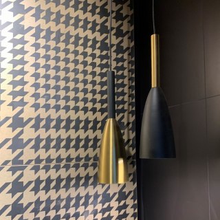 Lampa wisząca SOLIN 1 czarno złota pojedynczy zwis - Light Prestige