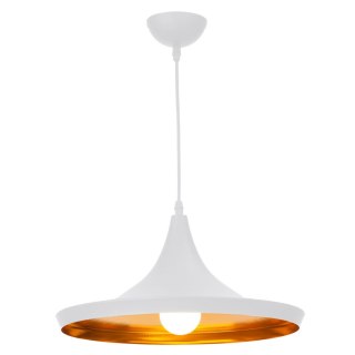 Lampa wisząca SONA 1 biała / złote wnętrze klosza loft - Light Prestige