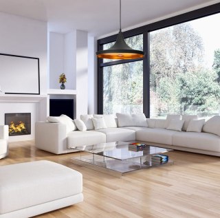 Lampa wisząca SONA 1 czarna / złote wnętrze klosza loft - Light Prestige