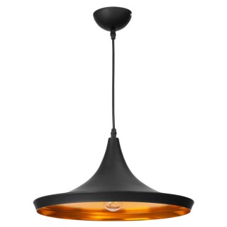 Lampa wisząca SONA 1 czarna / złote wnętrze klosza loft - Light Prestige