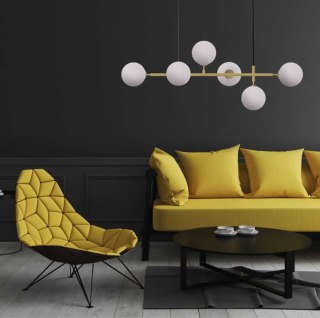 Lampa wisząca ALISA złota / białe klosze - Light Prestige