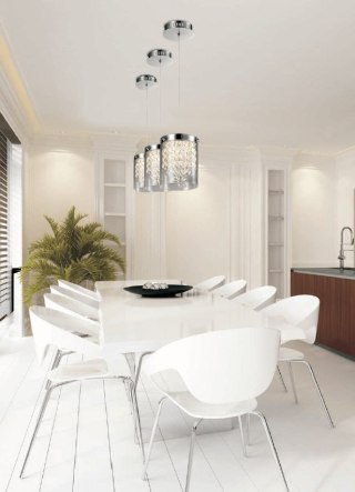 Lampa wisząca CANTOS 1 LED szklana transparentny / chrom - Light Prestige