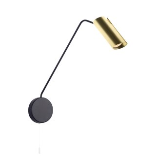 Kinkiet FUTURO 1 złoty / czarny z wysięgnikiem regulowany - Light Prestige