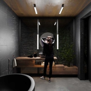 Plafon IBROS czarny średni 18W 4000K IP44 - Light Prestige