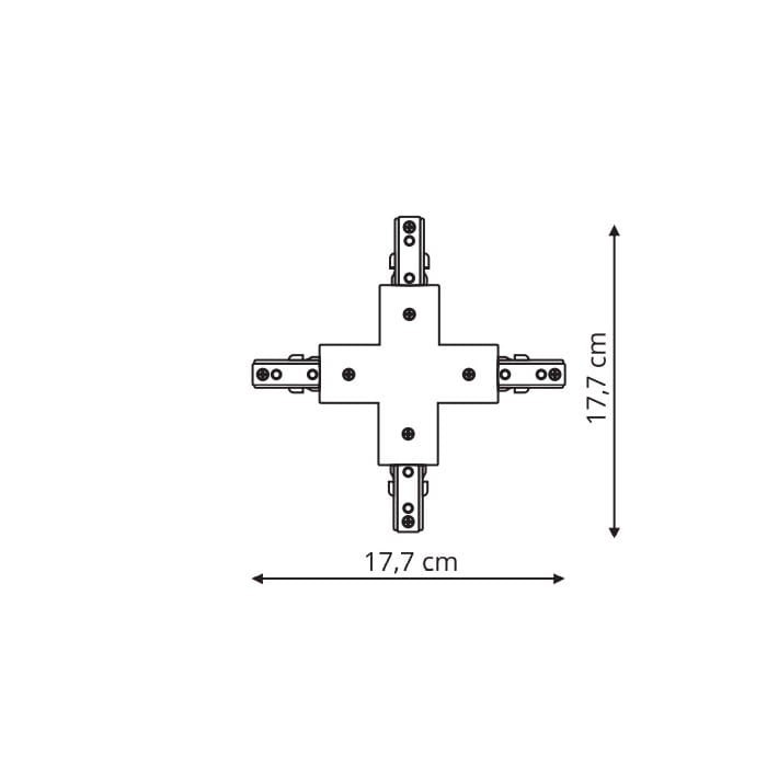 Łącznik X krzyżowy czarny do szynoprzewodów 3F - Light Prestige Łącznik X krzyżowy czarny do szynoprzewodów 3F - Light Prestige