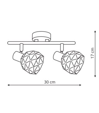 Lampa sufitowa podwójna REUS 2 spot czarny - Light Prestige