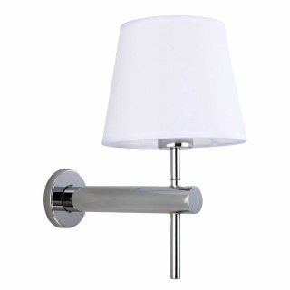 Elegancki kinkiet TIVOLI chrom / biały abażur z tkaniny - Light Prestige