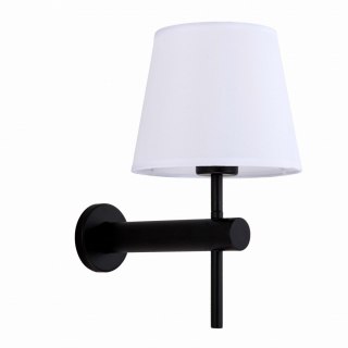 Elegancki kinkiet TIVOLI czarny / biały abażur z tkaniny - Light Prestige