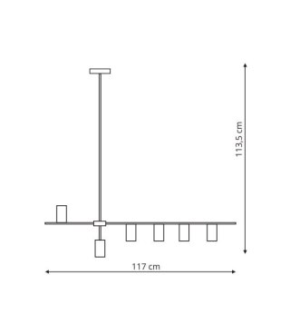 Lampa wisząca ARIZONA 6 linia czarno / złota - Light Prestige