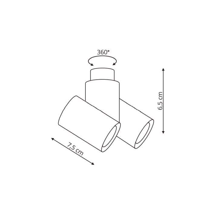 Lampa natynkowa BOSTON 2 biała ze złotym ringiem - Light Prestige Lampa natynkowa BOSTON 2 biała ze złotym ringiem - Light Prestige