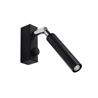 Kinkiet EYETECH 1 czarny regulowany do czytania - Sollux Lighting