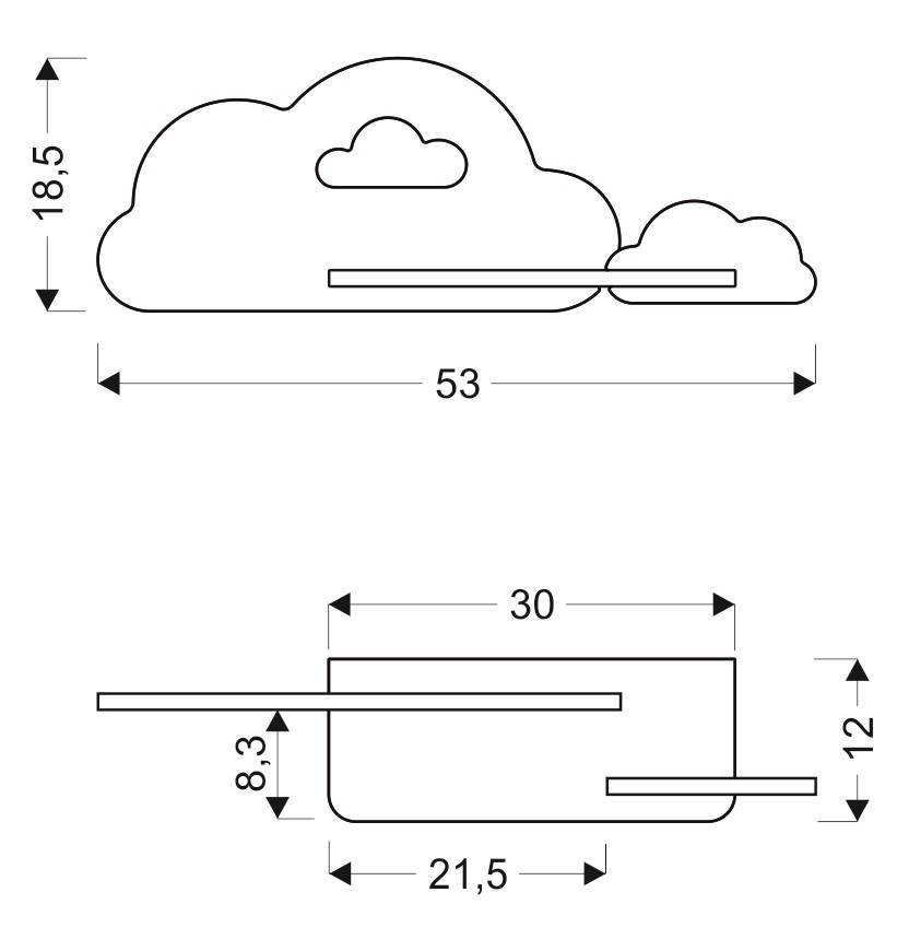 Kinkiet lampka dla dziecka LED z półką CLOUD CHMURKA niebiesko-biała z kablem - Candellux Lighting Kinkiet lampka dla dziecka LED z półką CLOUD CHMURKA niebiesko-biała z kablem - Candellux Lighting