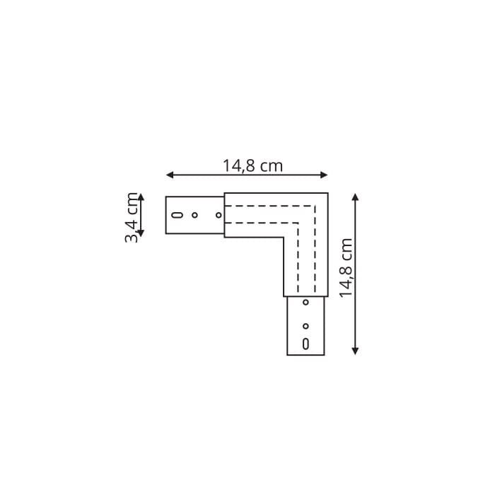 Łącznik kątowy L do systemu szynowego Magnetic - Light Prestige Łącznik kątowy L do systemu szynowego Magnetic - Light Prestige