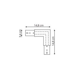 Łącznik kątowy L do systemu szynowego Magnetic - Light Prestige